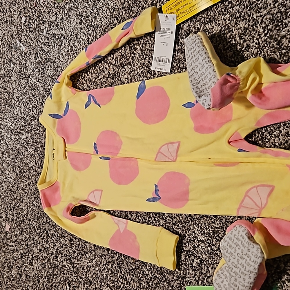Carter's PJs size 2t pink and yellow. New with tag